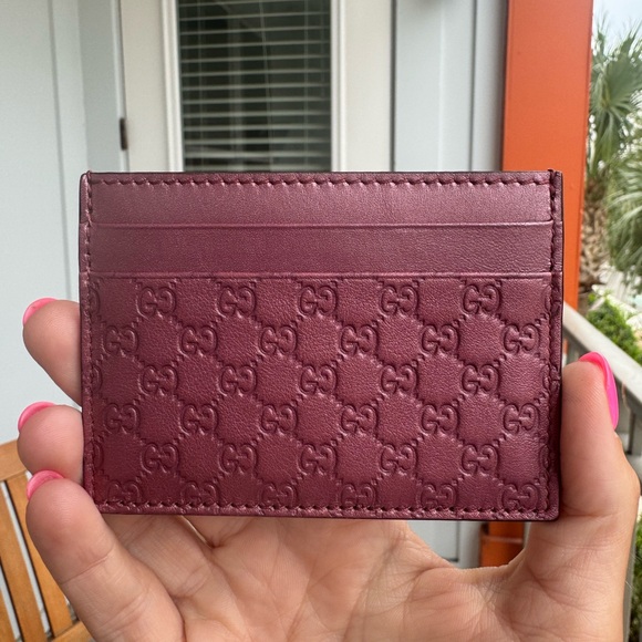 Gucci GG Embossed Leather Card Holder –Pink – w/ Box & COA – Authentic - Picture 5 of 7
